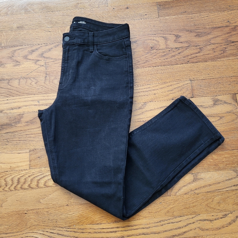Old Navy High Rise Straight Black Jeans 10 Petite Short Women